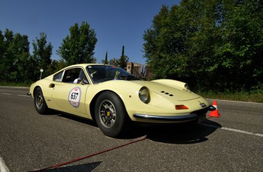 Yellow Ferrari Dino 246 GT clipart