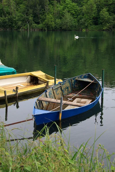 Boats on the river Adda — Stock Photo, Image
