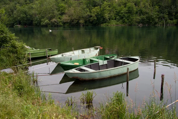 Barcos no rio Adda — Fotografia de Stock