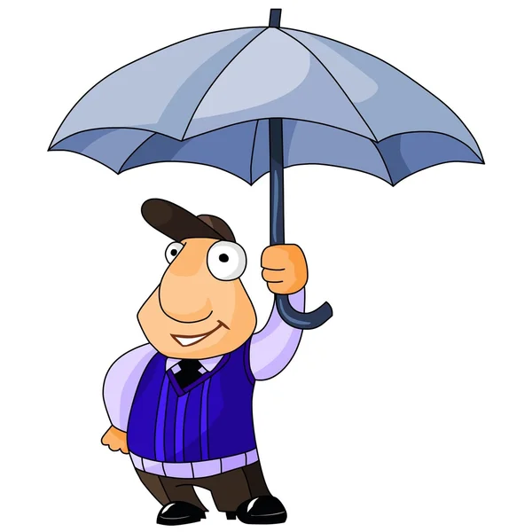 Glad affärsman under paraply — Stockfoto