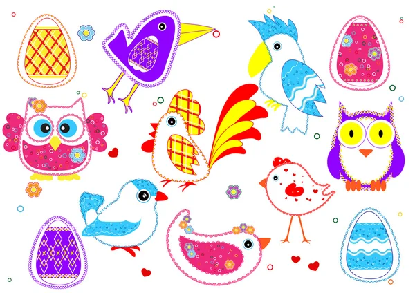 stock vector Set of birds for kids