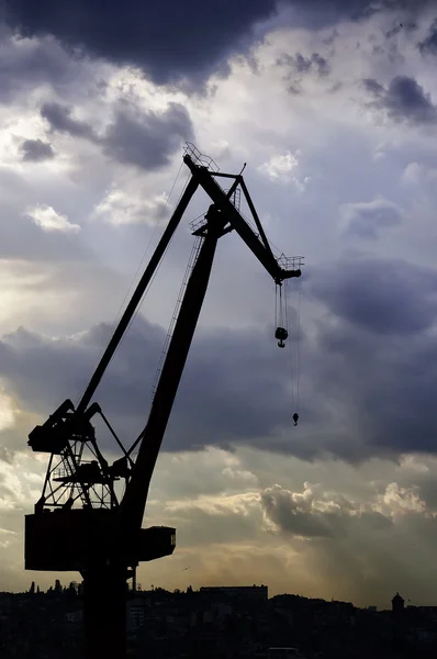 Dockyard Crane silhouette — Stock Photo, Image