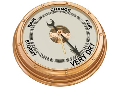 Barometer indicating very dry weather clipart