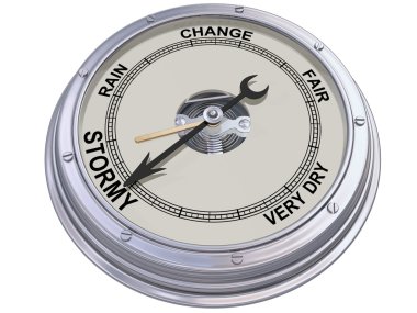 Barometer indicating stormy weather clipart