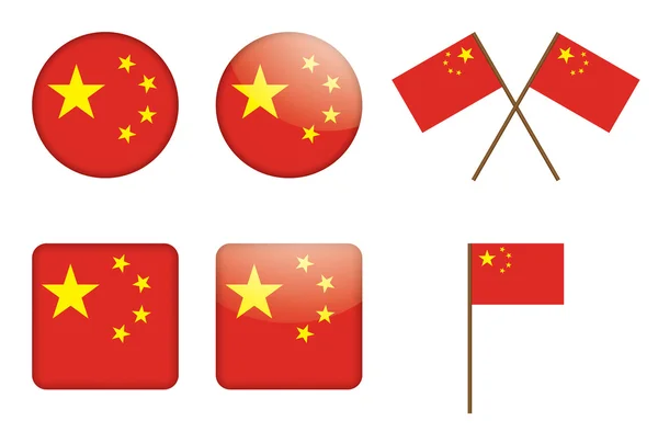 Badges heks vlag van china — Stockvector