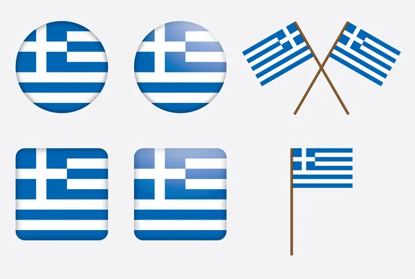 Badges avec drapeau de Grèce — Image vectorielle