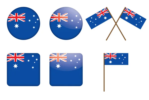Distintivos com bandeira da Austrália — Vetor de Stock