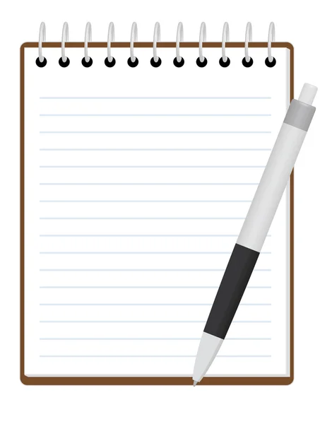 Σημειωματάριο με στυλό — Διανυσματικό Αρχείο
