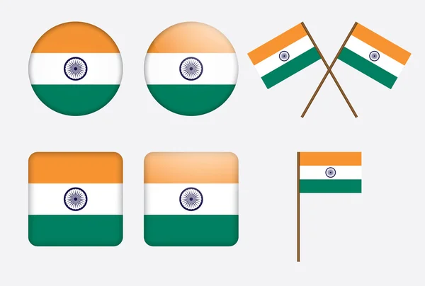 Knopies met vlag van india — Stockvector