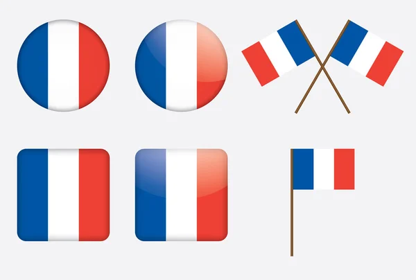 Abzeichen mit Fahne von Frankreich — Stockvektor