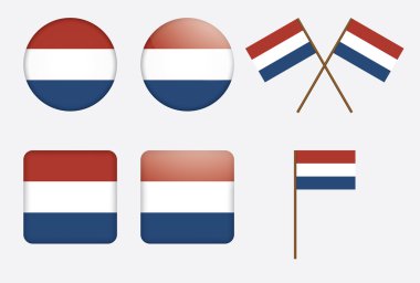 rozetleri ile Hollanda Krallığı bayrağı