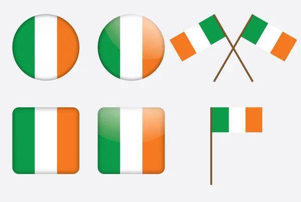 Badges with flag of Ireland — Stock Vector