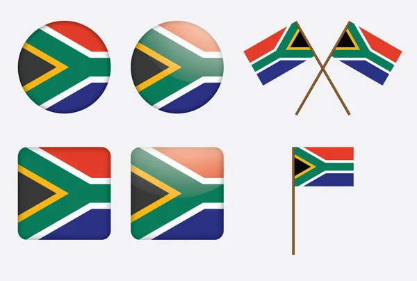 Insignias con bandera de Sudáfrica — Vector de stock