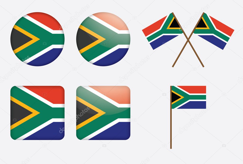 Badges with South Africa flag