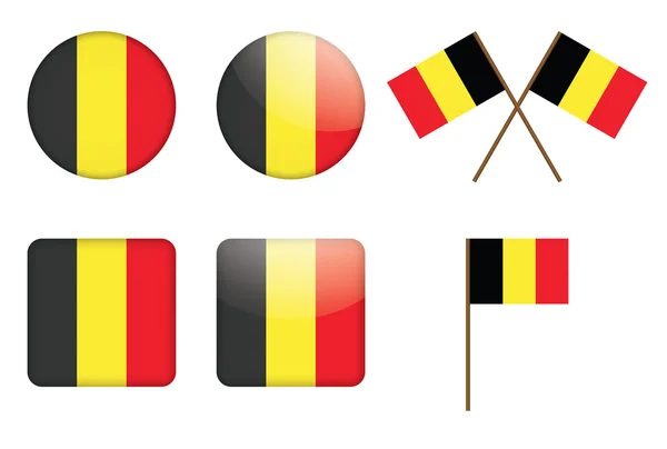 Odznaki z banderą Belgii — Wektor stockowy
