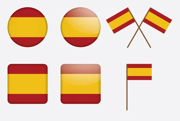 Knopies met vlag van Spanje voeren — Stockvector