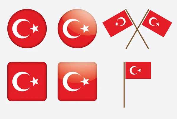 Distintivos com bandeira de Turquia — Vetor de Stock