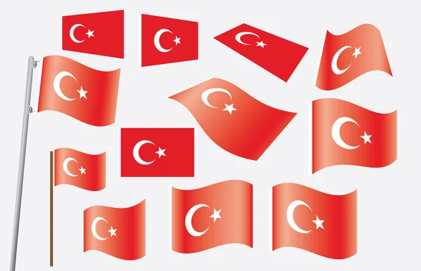 Flagge der Türkei — Stockvektor
