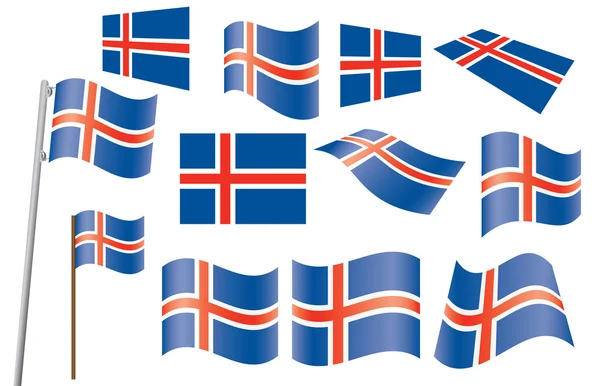 Bandeira da Islândia —  Vetores de Stock