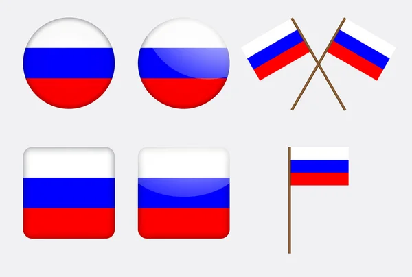 Insignias con bandera rusa — Archivo Imágenes Vectoriales