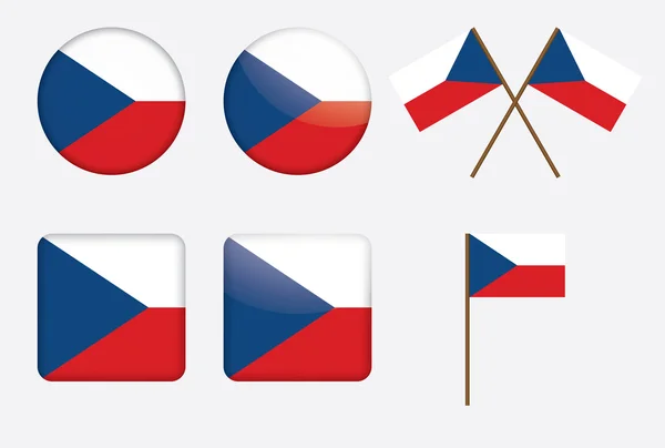 チェコ共和国の旗と概算法 — ストックベクタ