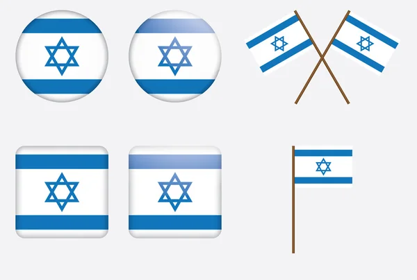 Badges with flag of Israel — Stock Vector