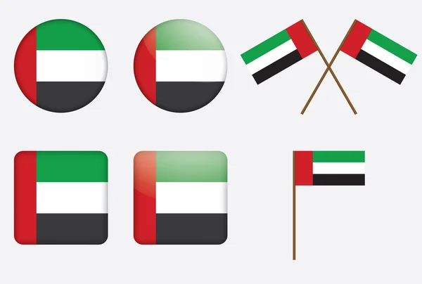 Odznaky s vlajkou Spojených arabských emirátů — Stockový vektor