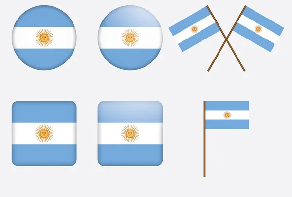 Abzeichen mit argentinischer Flagge — Stockvektor