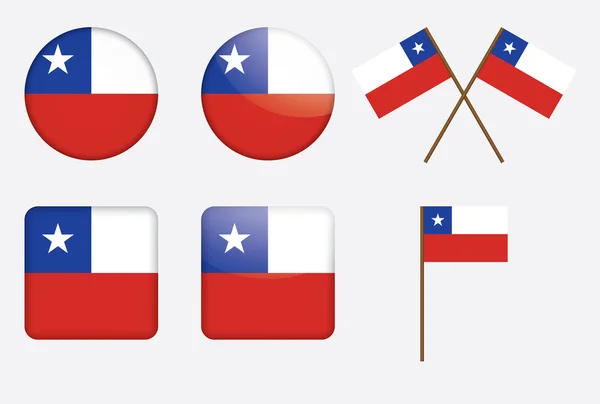 Distintivos com bandeira de Chile —  Vetores de Stock