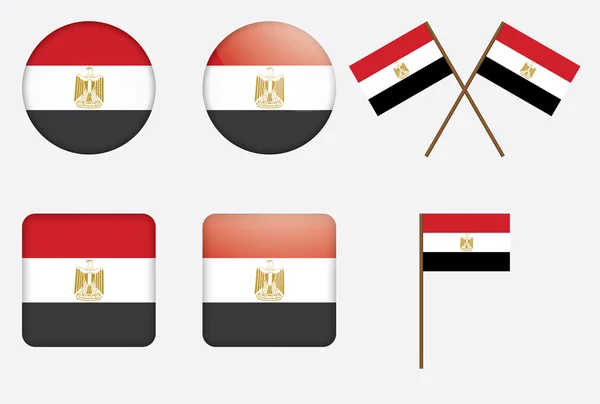 Distintivos com bandeira do Egito — Vetor de Stock