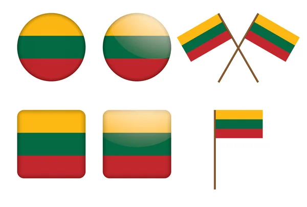 Distintivi con la bandiera di Lituania — Vettoriale Stock
