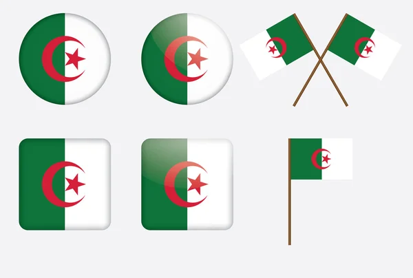 Odznaky s alžírská vlajka — Stockový vektor