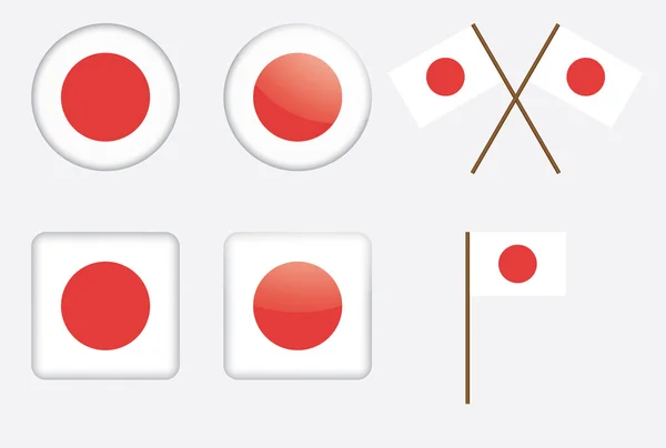 Badges with flag of Japan — Stock Vector