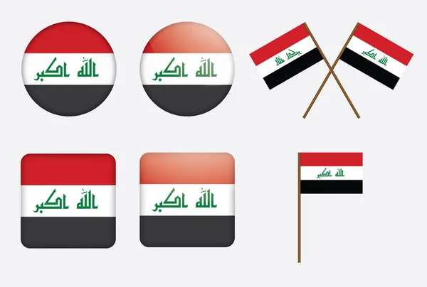 Odznaky s vlajkou z Iráku — Stockový vektor