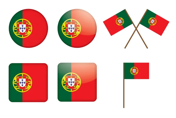 Märken med portugisisk flagg — Stock vektor