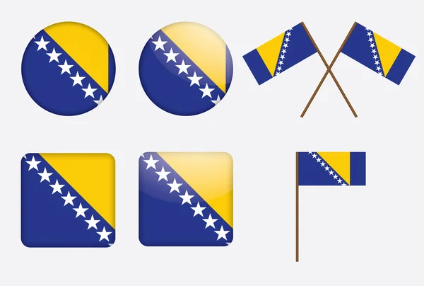 Abzeichen mit der Flagge von Bosnien und Herzegowina — Stockvektor