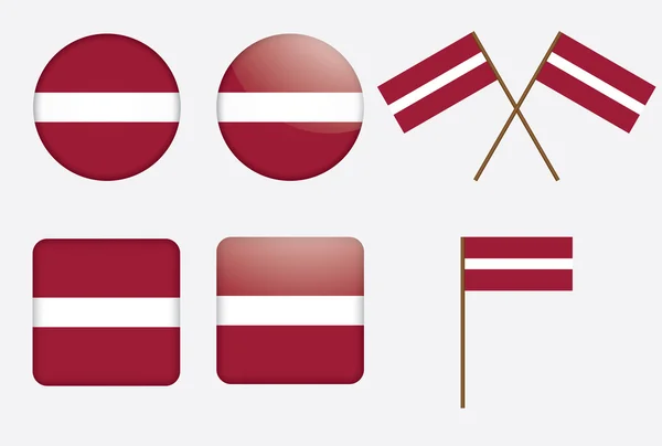 Insignias con bandera de Letonia — Archivo Imágenes Vectoriales