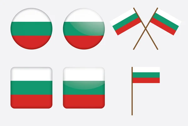 ブルガリアの旗とバッジ — ストックベクタ