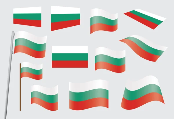 保加利亚的旗子 — 图库矢量图片