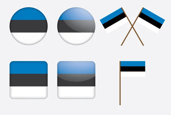 Distintivos com bandeira da Estónia —  Vetores de Stock