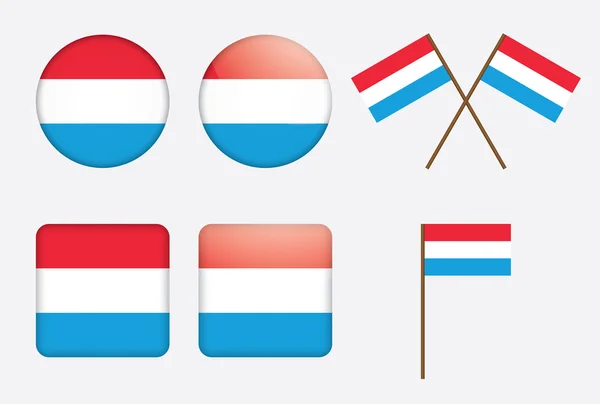Odznaky s Lucemburská vlajka — Stockový vektor