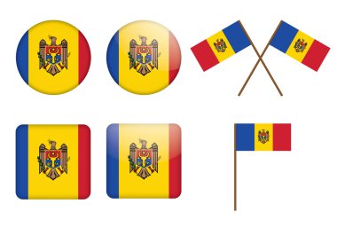Badges with flag of Moldova clipart