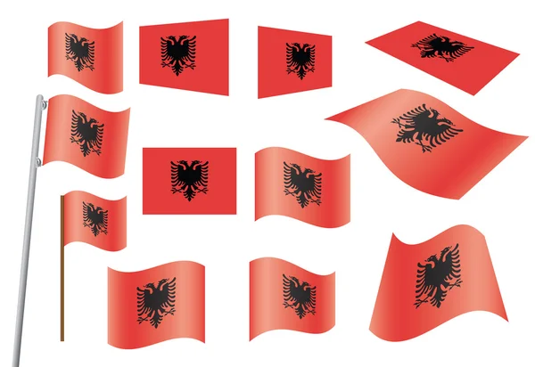 Flagge Albaniens — Stockvektor