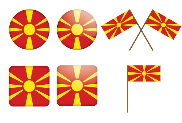 Abzeichen mit mazedonischer Flagge — Stockvektor