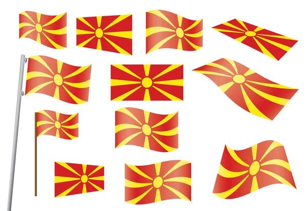 Bandiera della Macedonia — Vettoriale Stock