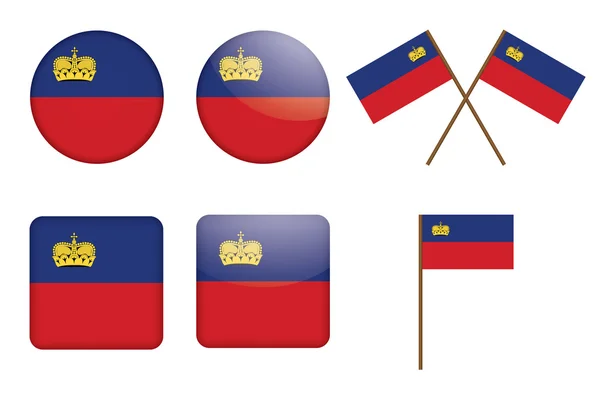 Distintivos com bandeira de Liechtenstein — Vetor de Stock