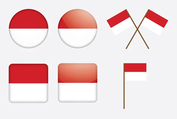 Distintivos com bandeira de Monaco — Vetor de Stock