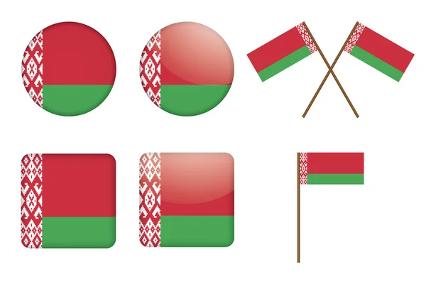 Insignias con bandera de Belarús — Archivo Imágenes Vectoriales