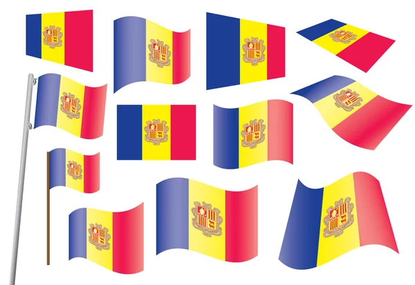 Bandera de Andorra — Archivo Imágenes Vectoriales