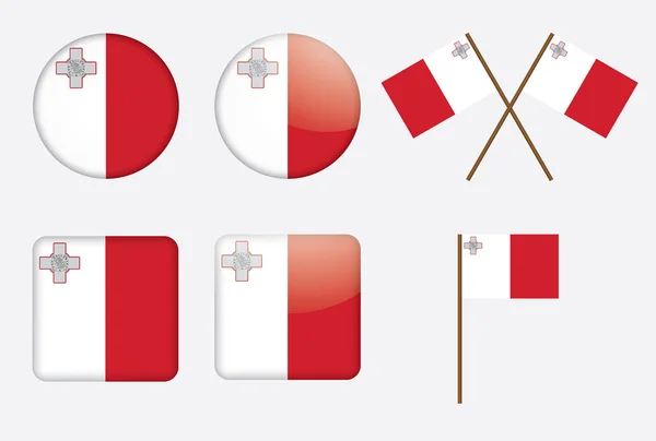 Distintivos com bandeira de Malta — Vetor de Stock